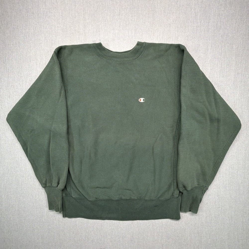 Vintage 90s Champion Reverse Weave Sweatshirt Mens Large Green Made in USA